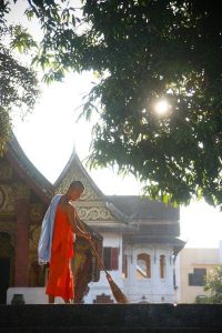Buddist Monk in Luang Prabang, Laos, Asia, travel, travel photography, travel photographer